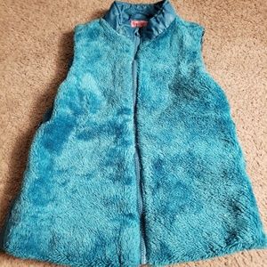Sparkly fluffy blue vest